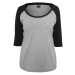 Women's 3/4 contrast raglan T-shirt grey/bl