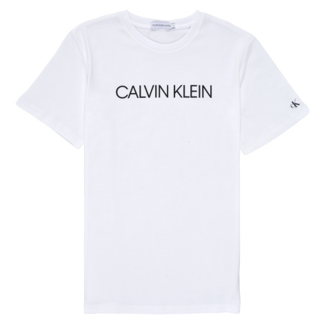 Calvin Klein Jeans  INSTITUTIONAL T-SHIRT  Tričká s krátkym rukávom Biela