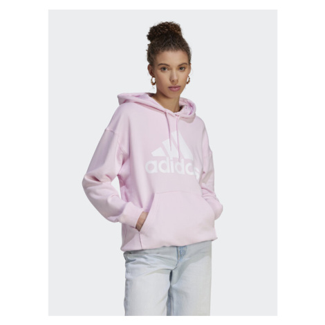 Adidas Mikina Essentials Big Logo Oversized French Terry Hoodie IL3319 Ružová Loose Fit