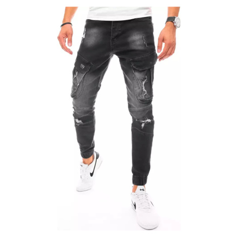 Čiernošedé kapsáčové džínsy UX3254