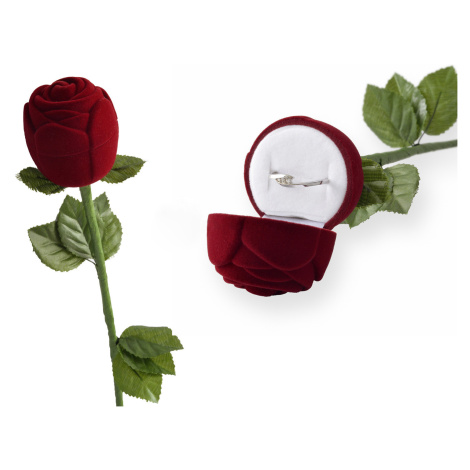 Zamatová krabička ruža z lásky na prsteň alebo napichovacie náušnice IK024
