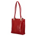 Dámska kožená batôžky-kabelka Vera Pelle Amelia - červená