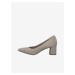 Beige Women's Suede Pumps with Low Heel Tamaris - Ladies