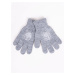 Yoclub Kids's Boys' Five-Finger Gloves With Reflector RED-0237C-AA50-003