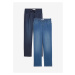 Voľné džínsy (2 ks), rovné, vysoký pás