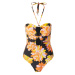 Seafolly Jednodielne plavky 'Palm Springs'  pastelovo žltá / svetlofialová / oranžová / čierna