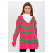 OCH BELLA pink and green striped oversize sweater