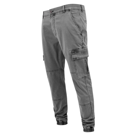 Washed Cargo Twill Jogging Pants Grey