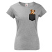 Dámské tričko Lakelandský teriér v kapsičce - kvalitní tisk a rychlé dodání