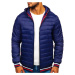 Men's quilted hooded jacket LY1009 - navy blue
