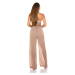 Sexy KouCla Off-Shoulder Jumpsuit semi-transparent CORAL