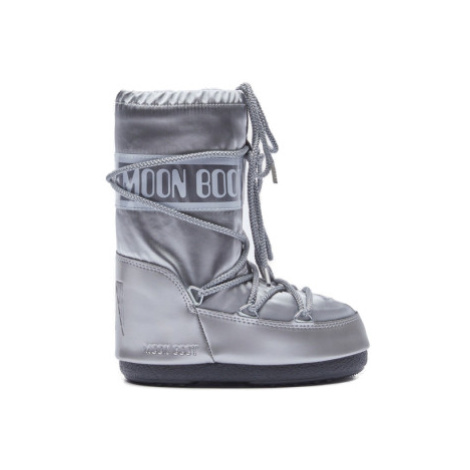 Juniorské vysoké zimné topánky MOON BOOT MB ICON GLANCE -JR-H001 SILVER