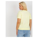 Light yellow women's blouse plus size with print