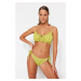 Trendyol Green viazané trblietky Regular Leg Bikini Bottom