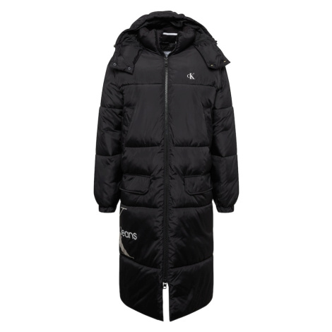 Calvin Klein Jeans Zimný kabát  svetlosivá / čierna / biela
