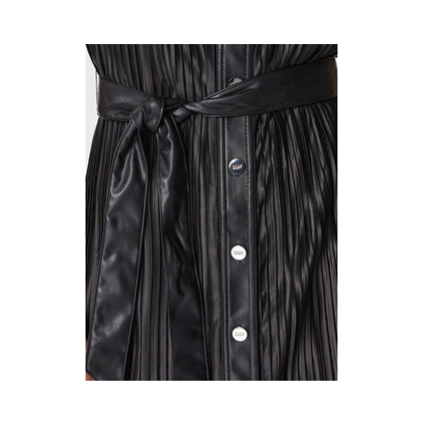 DKNY Šaty z imitácie kože DD2G4164 Čierna Regular Fit
