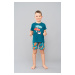 Boys' pyjamas Crab, short sleeves, shorts - teal/print