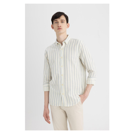 DEFACTO Regular Fit Striped Cotton Long Sleeve Shirt