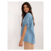 Blue oversize shirt with collar