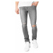 nohavice jeans URBAN CLASSICS Slim Fit Knee Cut Denim