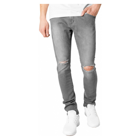 nohavice jeans URBAN CLASSICS Slim Fit Knee Cut Denim