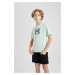 DEFACTO Boys' Crew Neck Printed Short Sleeve T-Shirt