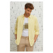 AC&Co / Altınyıldız Classics Men's Yellow Comfort Fit Relaxed Cut Concealed Button Collar 100% C