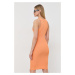 Šaty Guess oranžová farba, mini, priliehavá