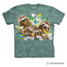 Pánske batikované tričko The Mountain - Sloth Family Selfie - zelené