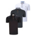 TRIPLE SET T8582 DEWBERRY MENS T-SHIRT-BLACK-WHITE-ANTHRACITE