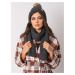 RUE PARIS Graphite winter set, hat and scarf