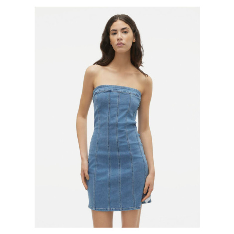 Vero Moda Džínsové šaty Zoie 10310272 Modrá Slim Fit