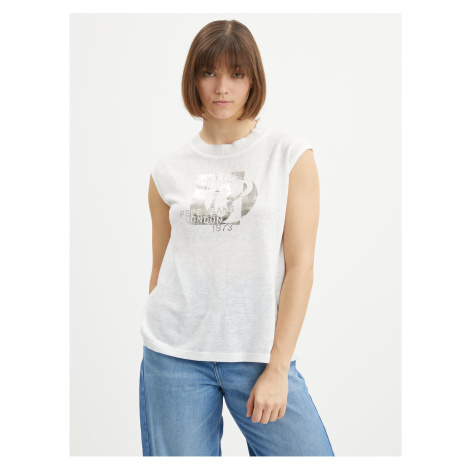White Women's T-shirt with Pepe Jeans Avis - Women