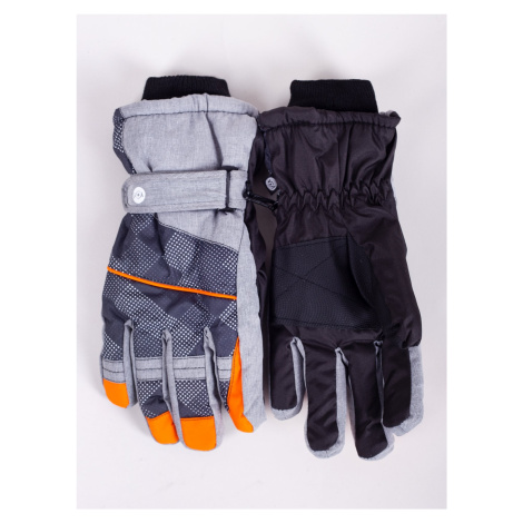Yoclub Pánske zimné lyžiarske rukavice REN-0278F-A150 Grey