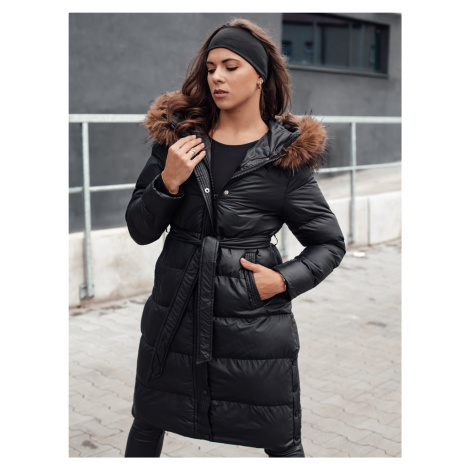 Dámska zimná prešívaná bunda s kožušinou STYLEBELLA black Dstreet TY4608