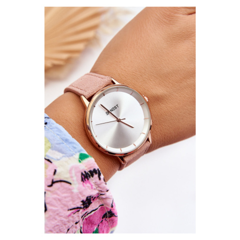 Leather analog watch Ernest 94193 Pink