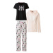 esmara® Dámske pyžamo s mikinou, 3-dielna súprava (ružová/čierna/srdcia)