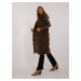 Dark brown warm fur vest with lining