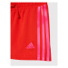 Adidas Športové kraťasy 3 Stripes HE2014 Červená Regular Fit
