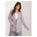 Grey women's blazer with appliqués