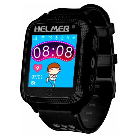 Helmer Chytré dotykové hodinky s GPS lokátorem a fotoaparátem - LK černé