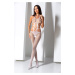 Passion BS084 white - Bodystocking Farba: Biela