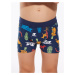 Chlapčenské boxerky Young Boy 700/134 Australia Dark Blue Printed - Cornette tmavě modrá - vzor