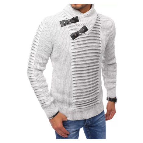 Men's light gray sweater Dstreet WX1772