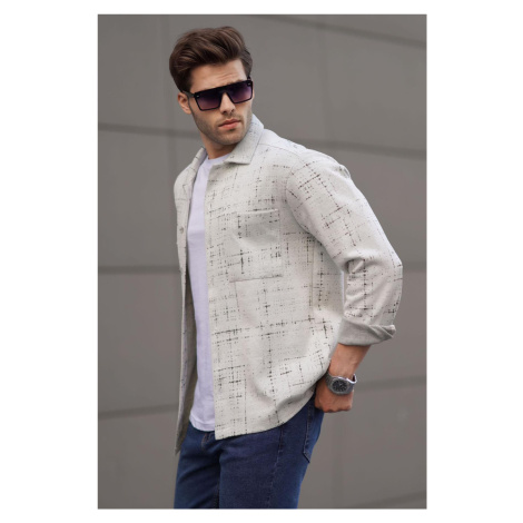 Madmext Gray Patterned Regular Fit Men's Shirt 6722