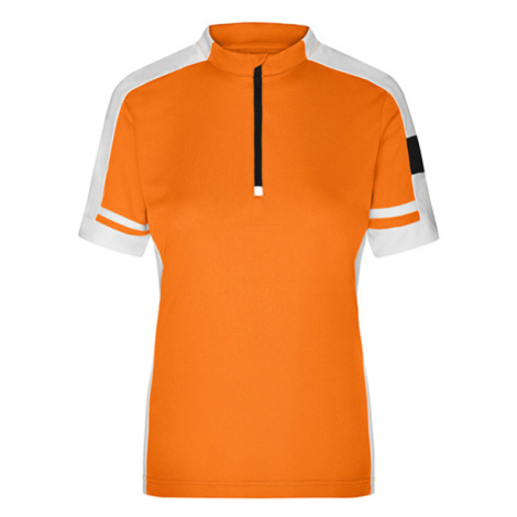 James&amp;Nicholson Dámske cyklistické tričko JN451 Orange