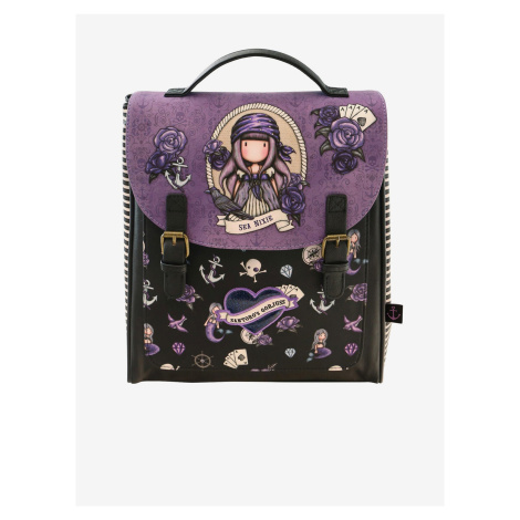 Hnedo-fialový vzorovaný batoh Santoro Santoro London