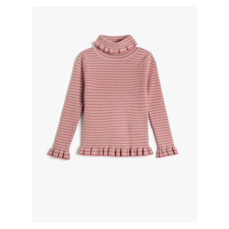 Koton Turtleneck Sweater Camisole Ruffle Detailed Soft Textured.