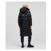 Kabát Karl Lagerfeld Long Down Coat W/ Monogram Čierna