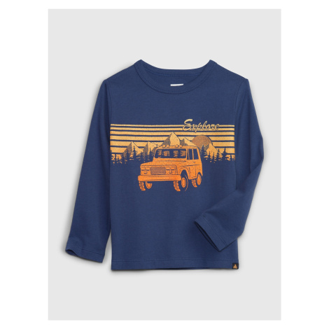 GAP Baby tričko Mix & Match s potlačou Tmavomodrá